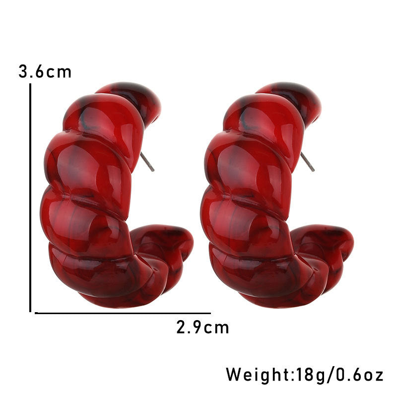 Wholesale Christmas Earrings Vintage Burgundy Acrylic Earrings